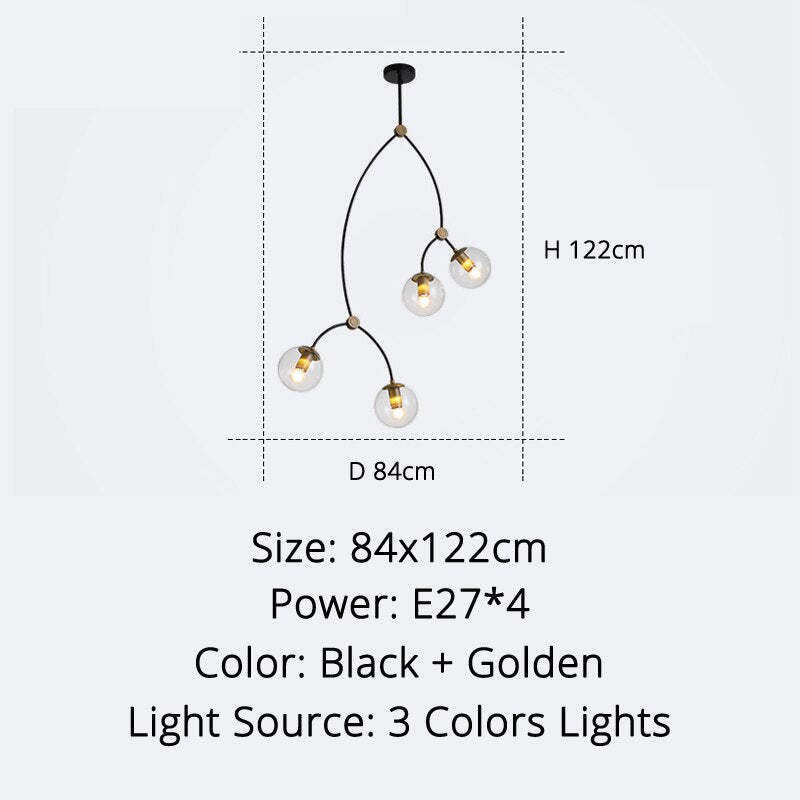 Valentina Minimalista Elegante Irregolare Lampadari Speciale Nera Soggiorno/Camera da Letto
