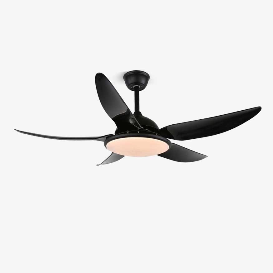 Ventilatore da Soffitto Moderno Aquila con Luce in finitura nera