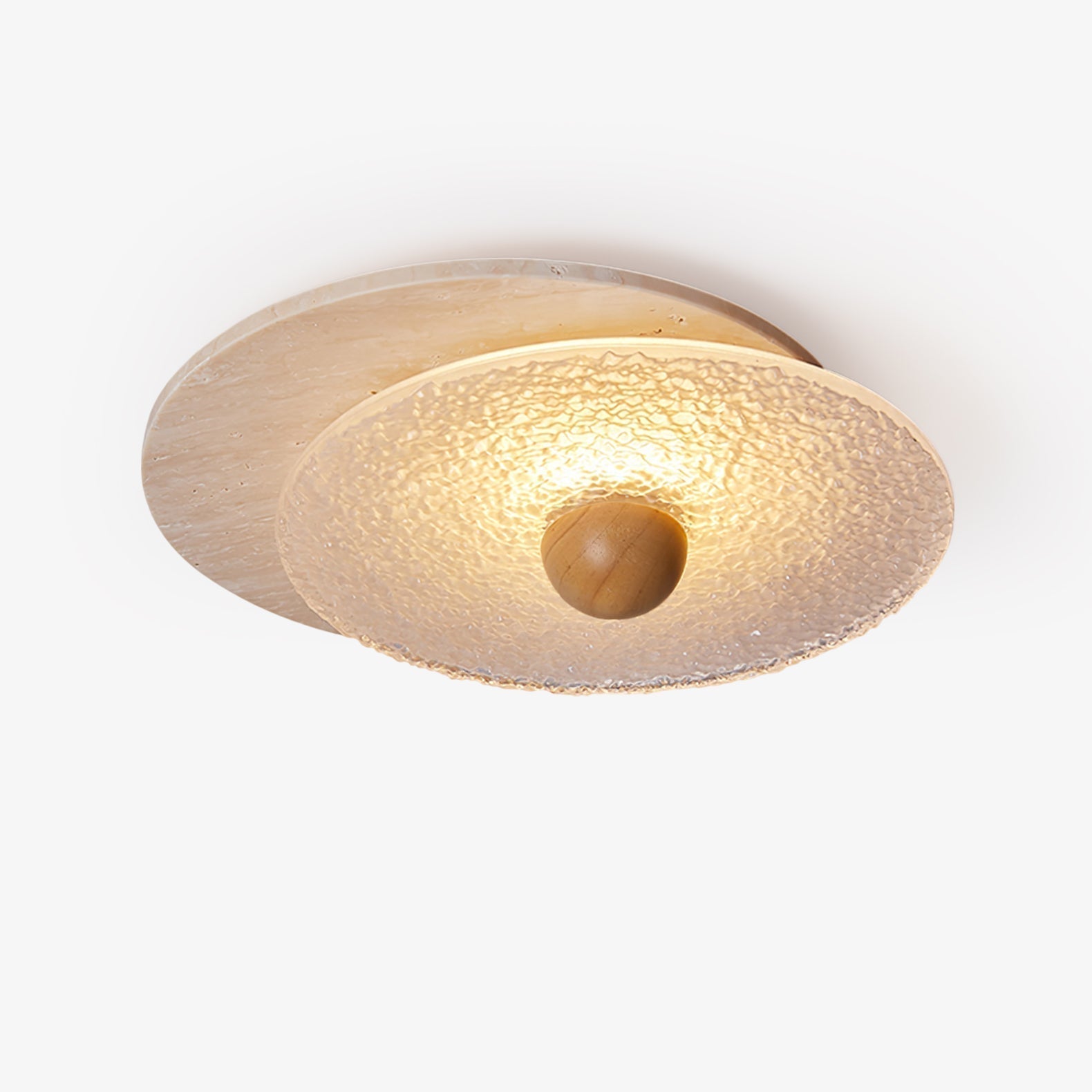 Orlora Circular Travertine Ceiling Light - Neutralighting