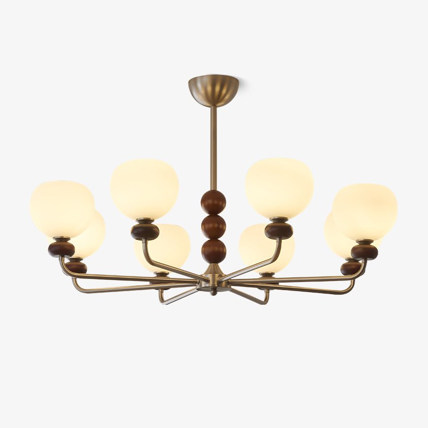 Orb Walnut Chandelier - Blowlighting