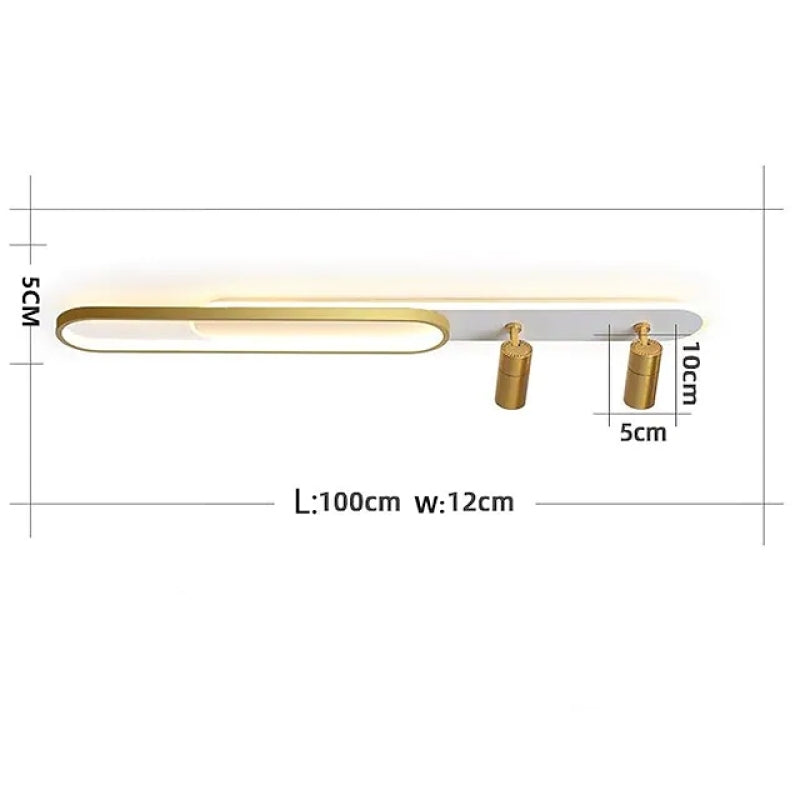 Aim Moderna LED Plafoniera Metallo Nero/Oro Corridoio/Soggiorno/Camera da Letto