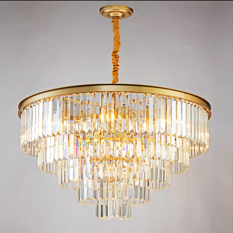 Arisha Lampada a Sospensione Decorativa di Lusso Moderna LED in Cristallo e Metallo Nero/Oro ad Anello per Camera da Letto/Soggiorno
