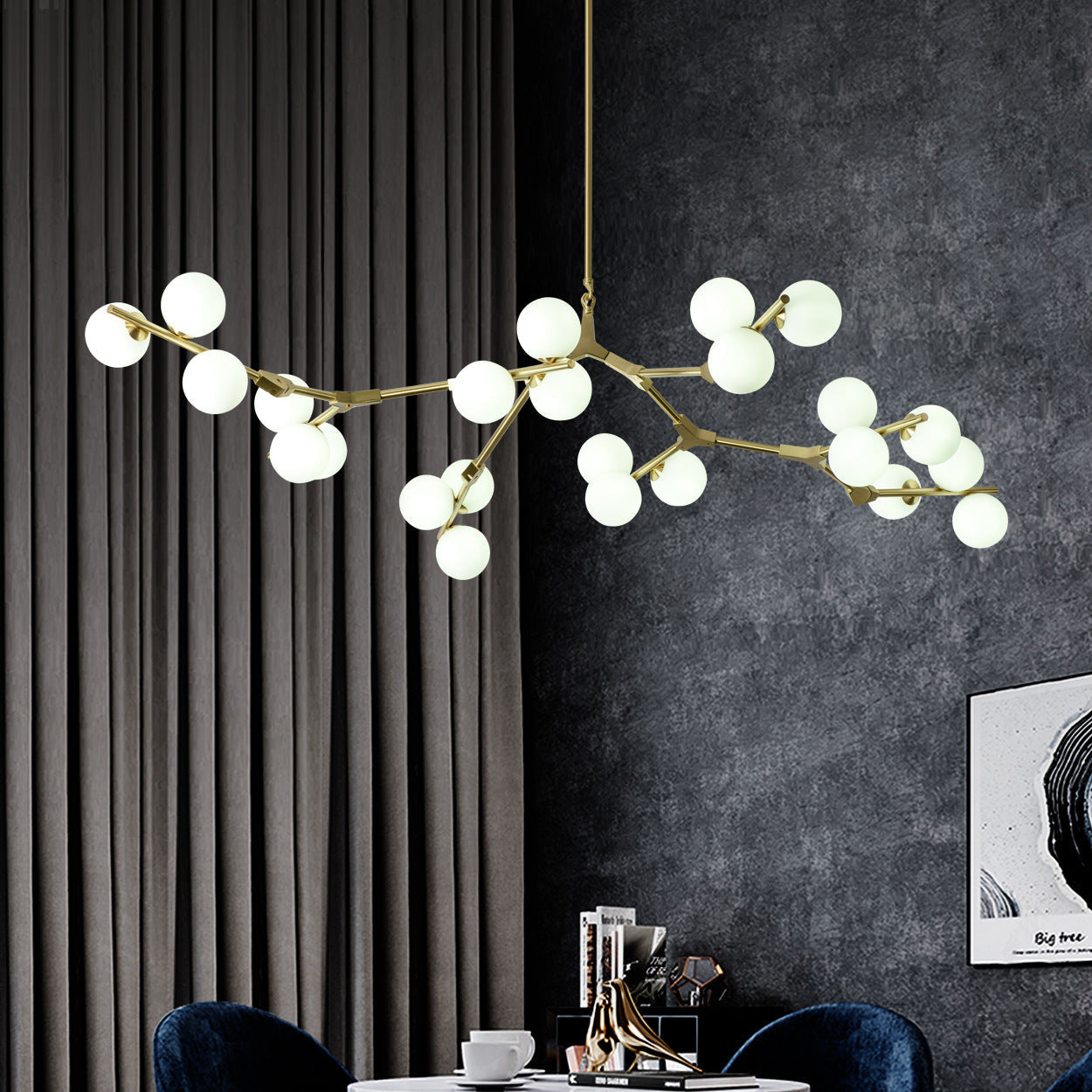 Valentina Moderno Metallo/Vetro Lux Lampadario Oro/Nero Camera da letto/Soggiorno