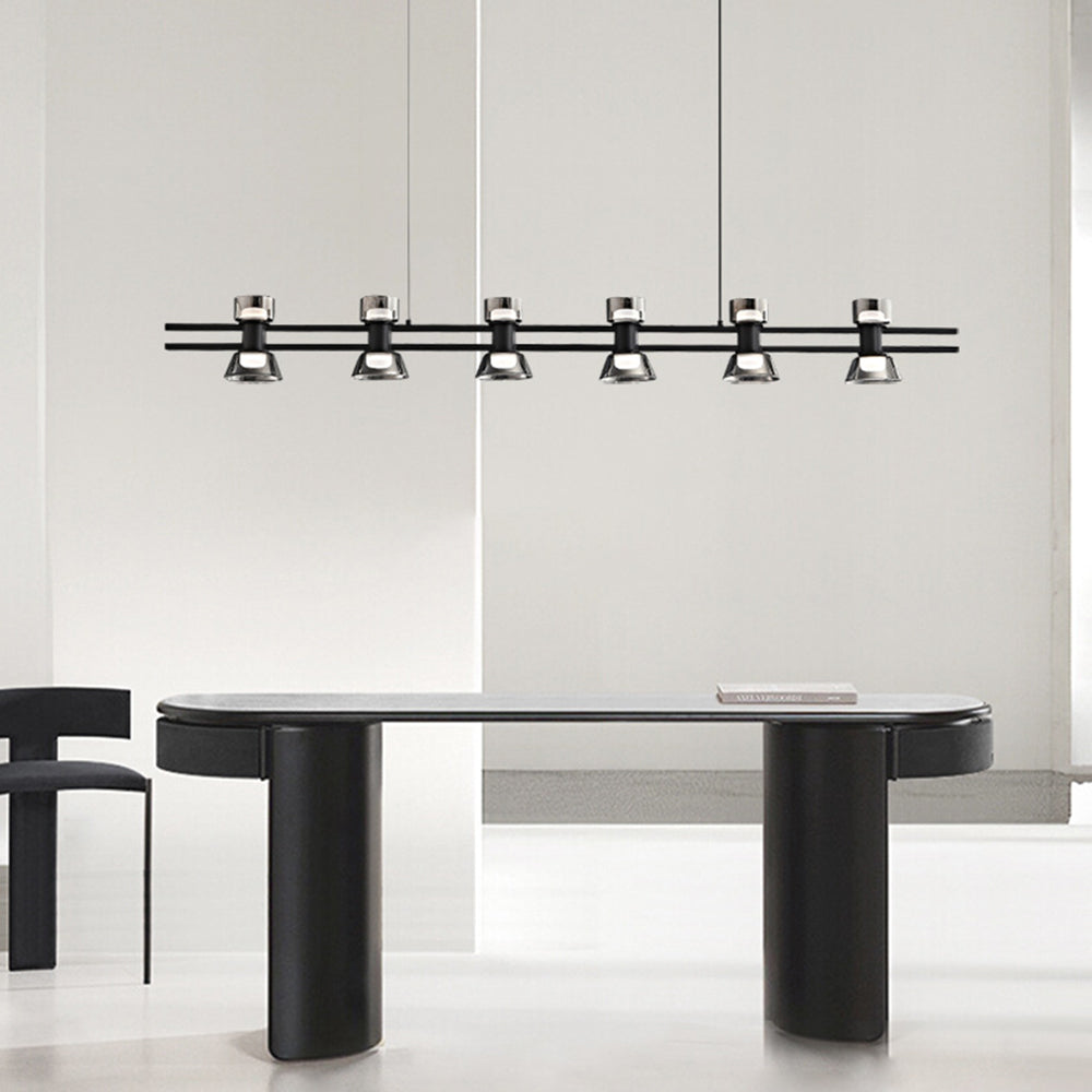 Evette Lampada a Sospensione Metallo Nero/oro Lineare Moderna