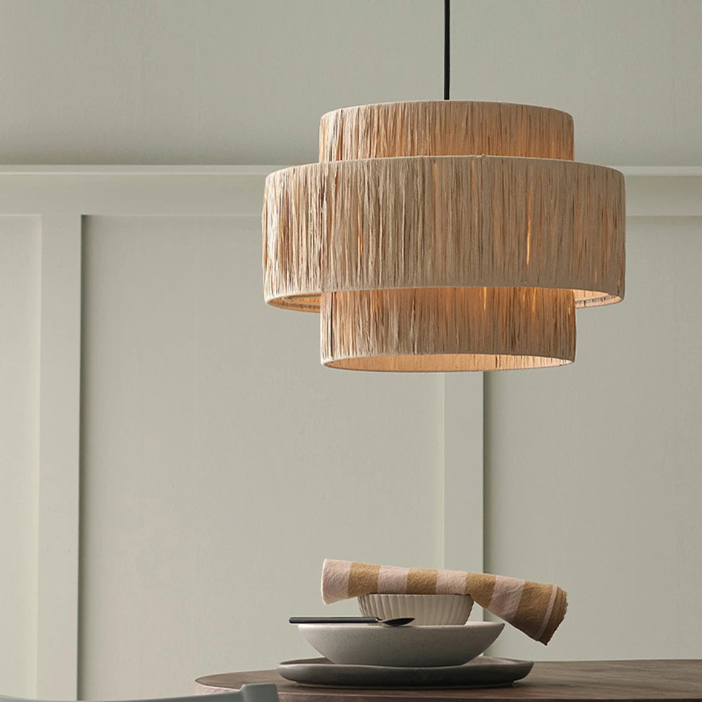 Ritta Design Rustico Boho LED Lampade a Sospensione Metallo Rattan Soggiorno/Camera da Letto