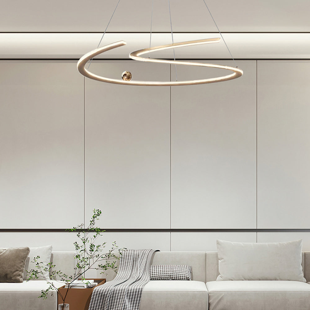 Arisha Lampada a Sospensione Metallo Oro Lineare Minimalista Camera da Letto