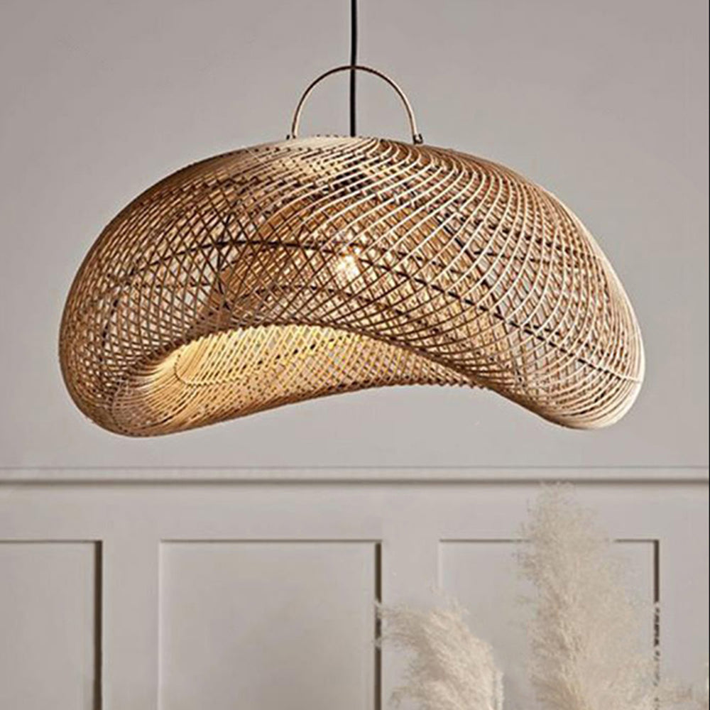 Ritta Lampada a Sospensione Rustica in Rattan Ritta