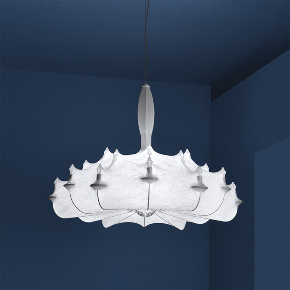 Ritta Bellissimi Soffitto LED Lampada a Sospensione Bianca Seta Artificiale Metallo Soggiorno/Camera da Letto