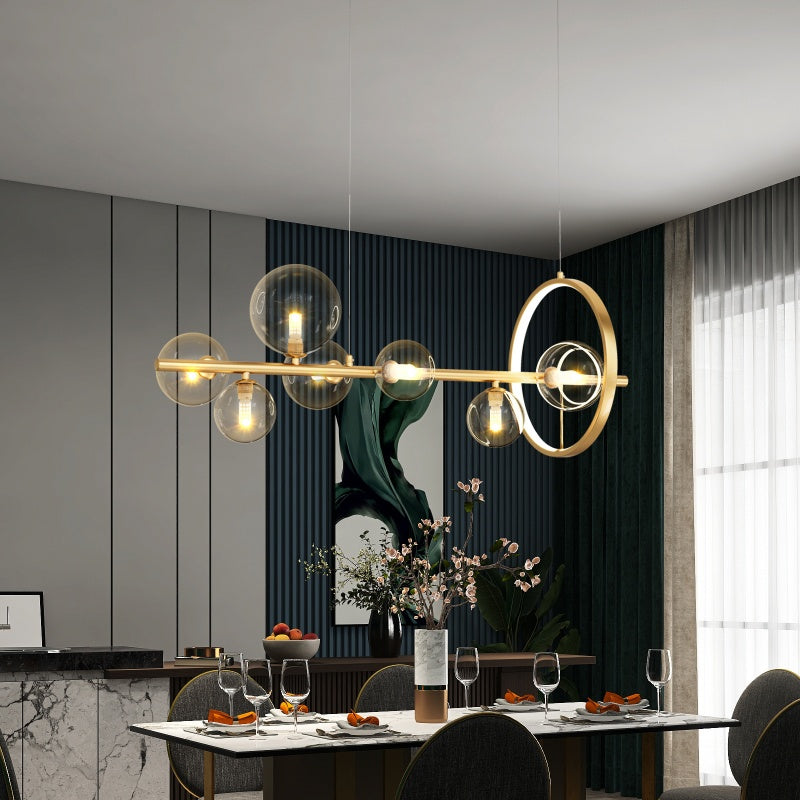 Valentina Moderno Metallo/Vetro Lux Lampadario Oro/Nero Soggiorno/Sala da Pranzo