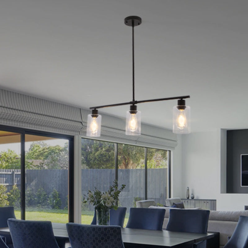 Arisha Industria Minimalista LED Lampadari Nero Metallo Cucina