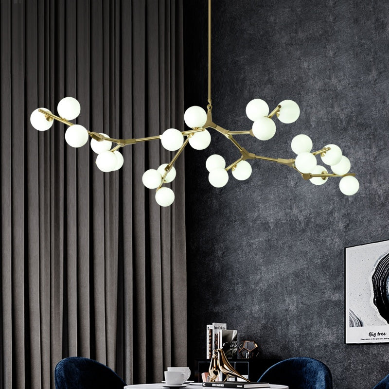 Valentina Moderno Metallo/Vetro Lux Lampadario Oro/Nero Camera da letto/Soggiorno