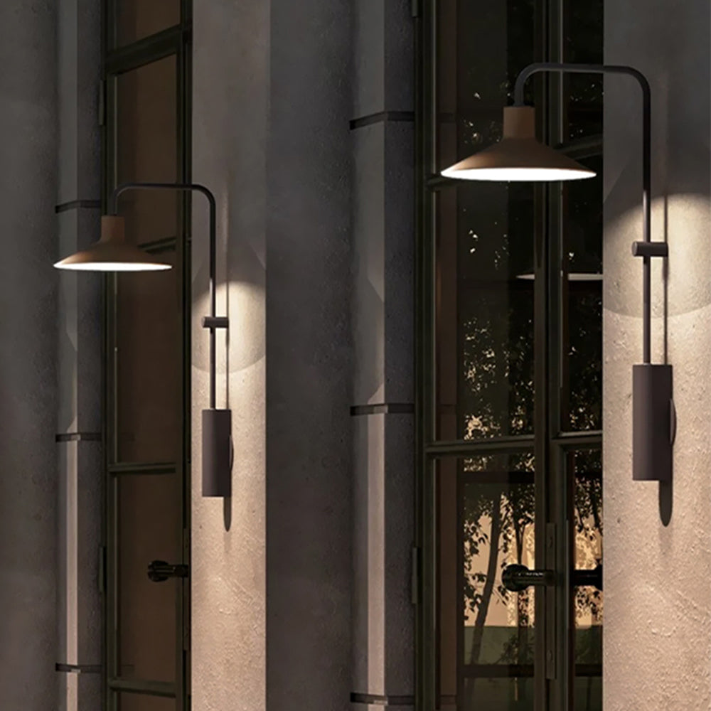 Ray Moderno Minimalista Wide Cone Forma Metallo Applique da esterno Caffè/Verde