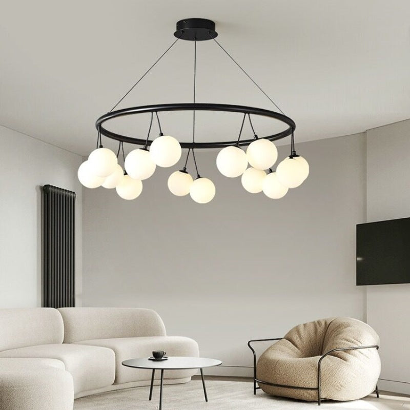 Valentina Nordico Metallo/Vetro Lux Lampadario Nero Camera da letto/Soggiorno