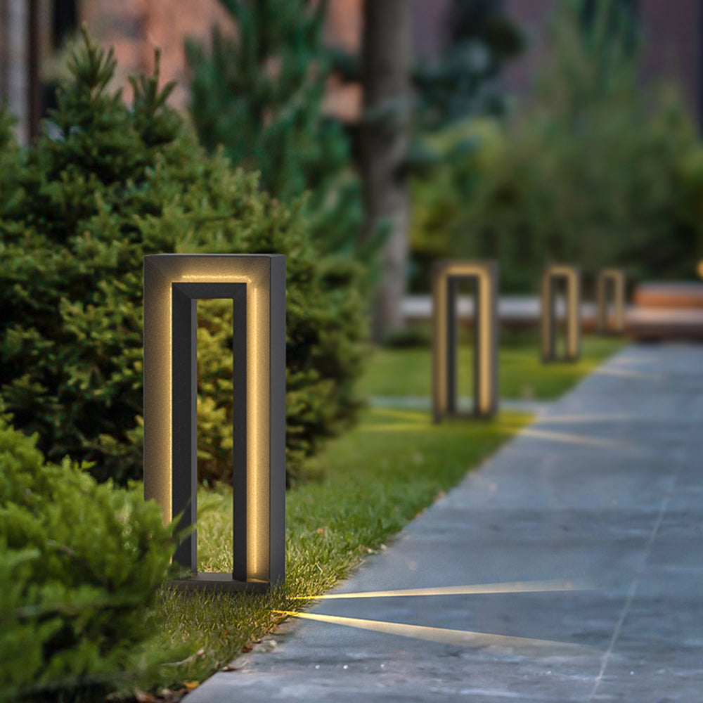 Ray Moderno Metallo Rettangolare Solare Lampade da Esterno Giardino