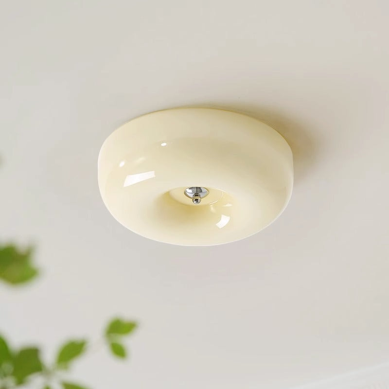 Valentina Lampada da Soffitto Vintage in Vetro Crema