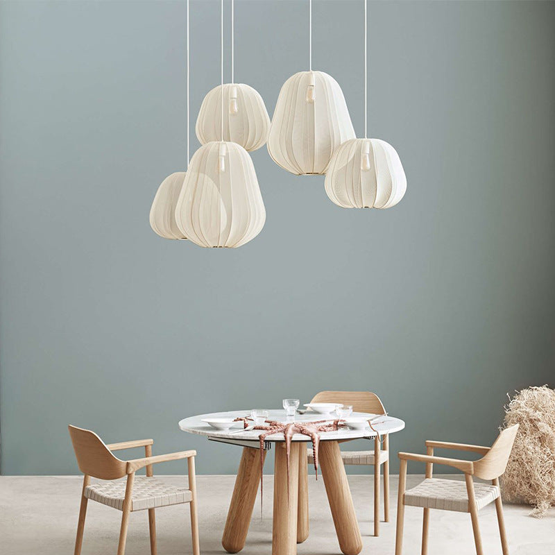 Ritta Moderne Metallo Tessuto Lampade a Sospensione Beige Grigio Soggiorno