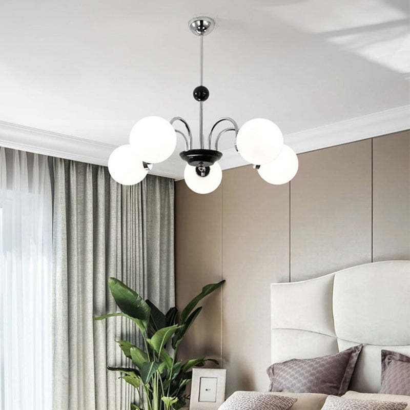 Khloe Moderno LED Lampada a Sospensione Metallo Vetro Bianco Sfera Soggiorno/Camera da Letto