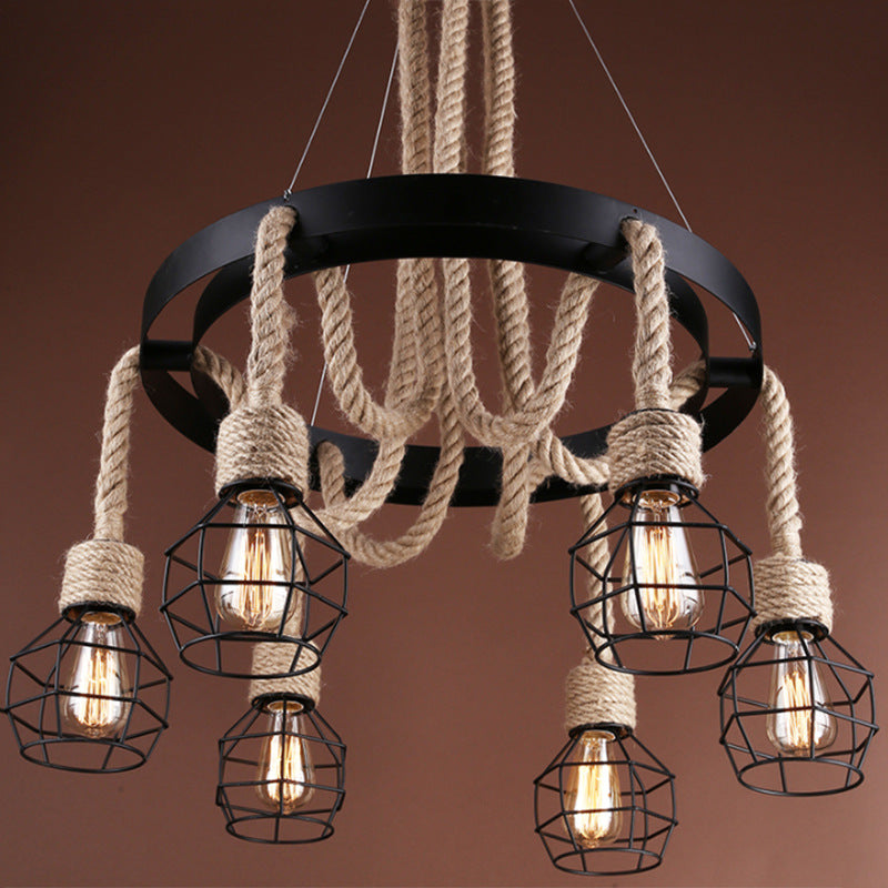 Epoch Vintage Metallo/Corda Lux Lampadario Lino Soggiorno/Sala da Pranzo