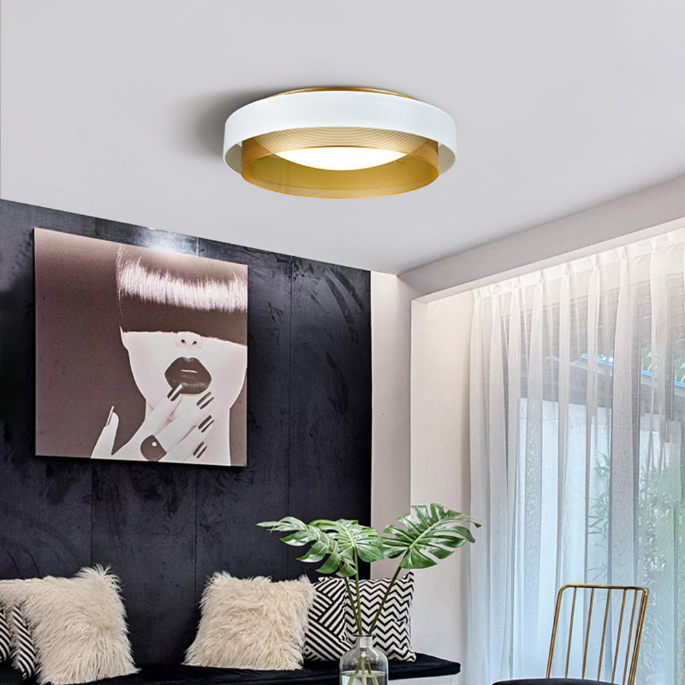 Arisha Moderno Anello Metallo/Acrilico Plafoniere Bianco/Nero Soggiorno