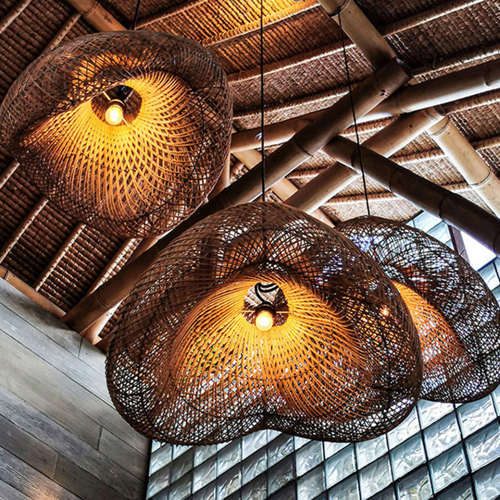 Ritta Lampada a Sospensione Rustica in Rattan Ritta