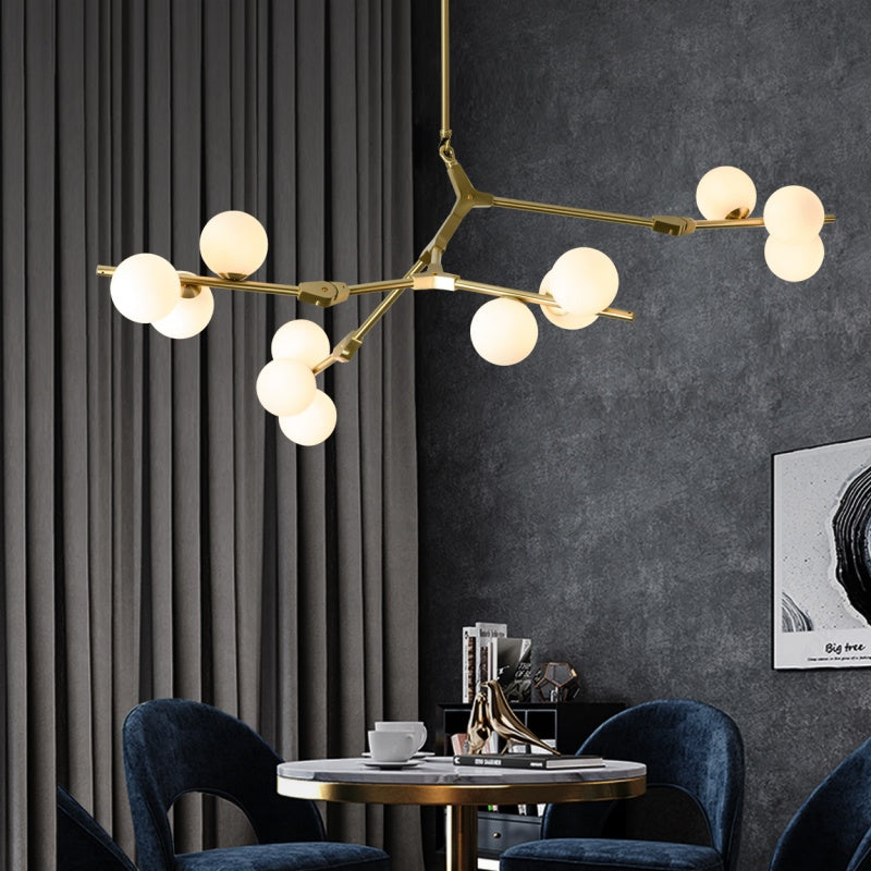 Valentina Moderno Metallo/Vetro Lux Lampadario Oro/Nero Camera da letto/Soggiorno