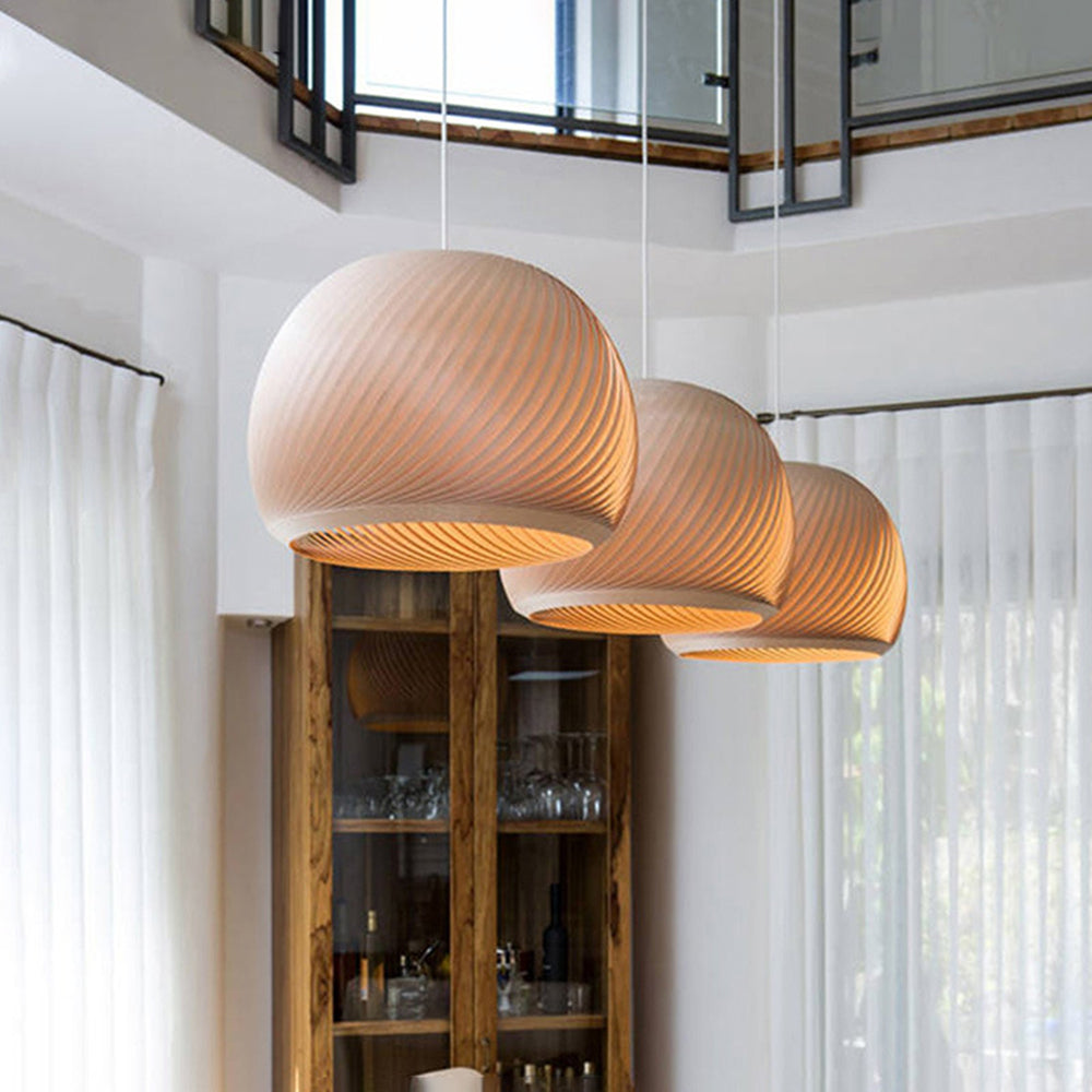 Muto Moderno LED Lampade a Sospensione Semicerchio Metallo Legno Nativo Soggiorno/Camera da Letto
