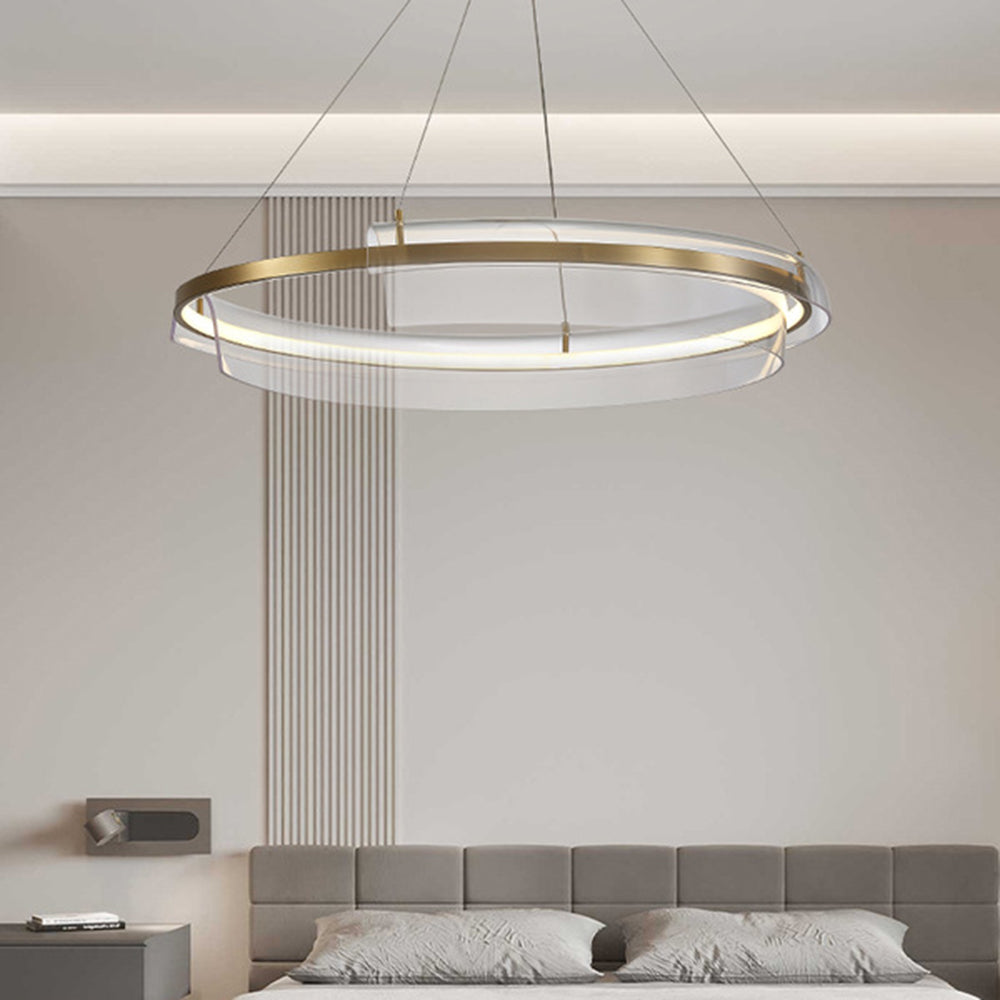 Arisha Lampade a Sospensione Metallo Oro Annulare Minimalista LED Soggiorno/Camera da Letto