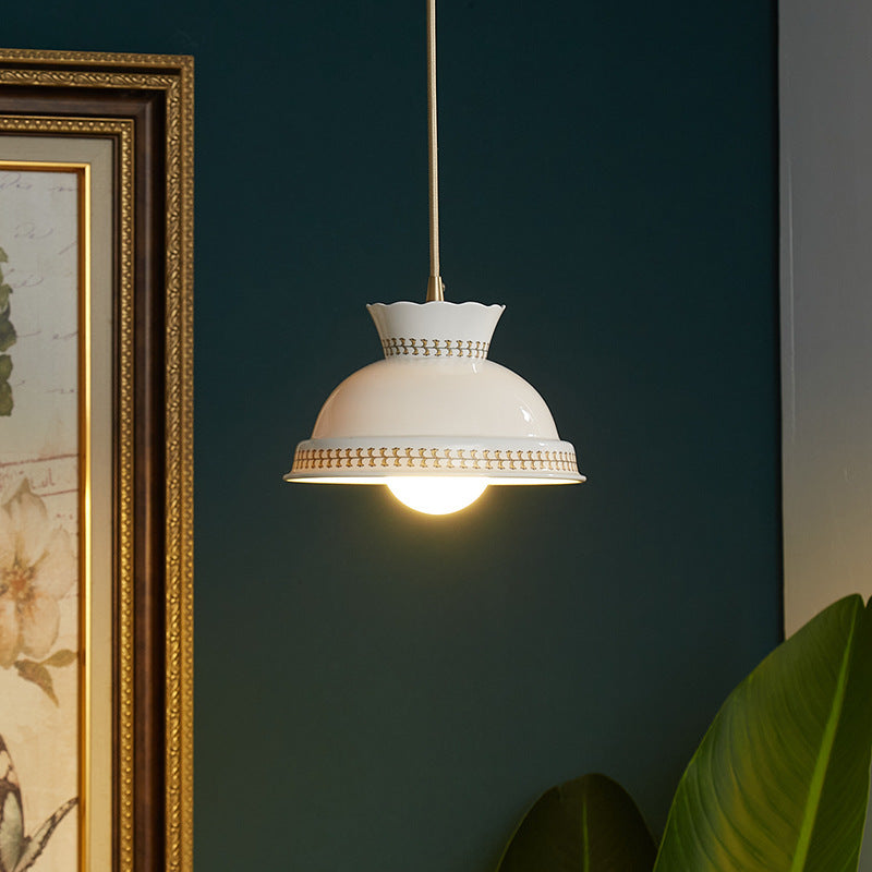 Valentina Moderna Forma Cappello LED Lanpade a Sospensione Ceramica Camera da Letto