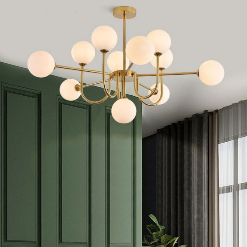 Valentina Moderno Metallo/Vetro Lux Lampadario Oro Soggiorno/Sala da Pranzo