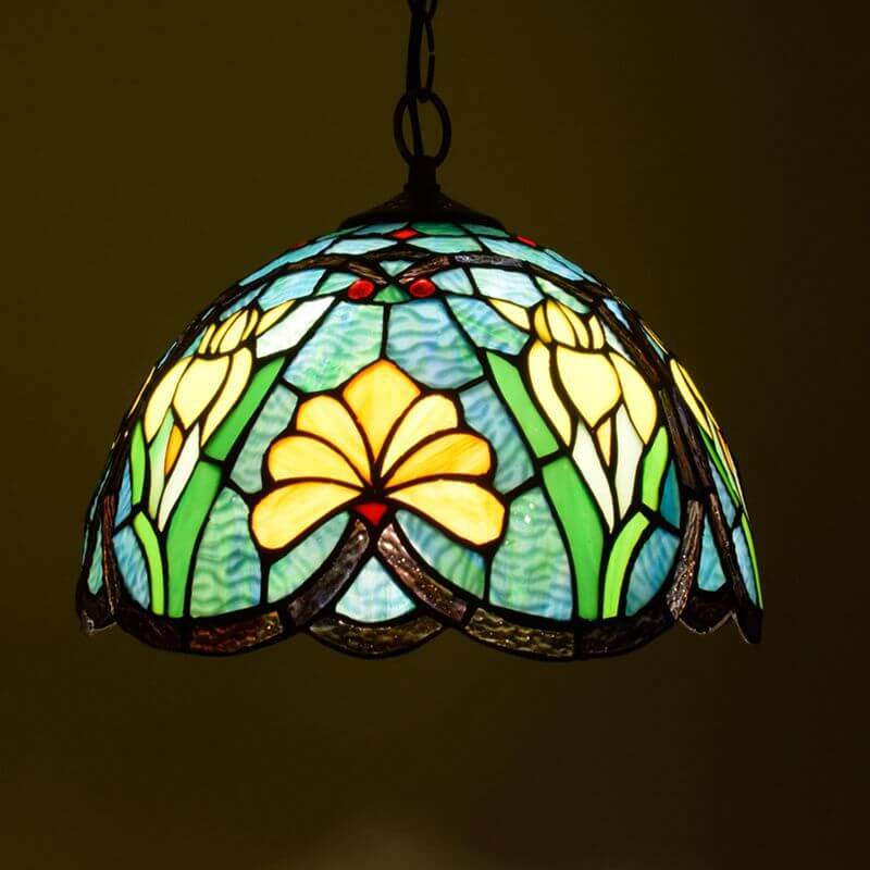Tiffany Vintage Metallo Vetro Lampade a Sospensione Soggiorno