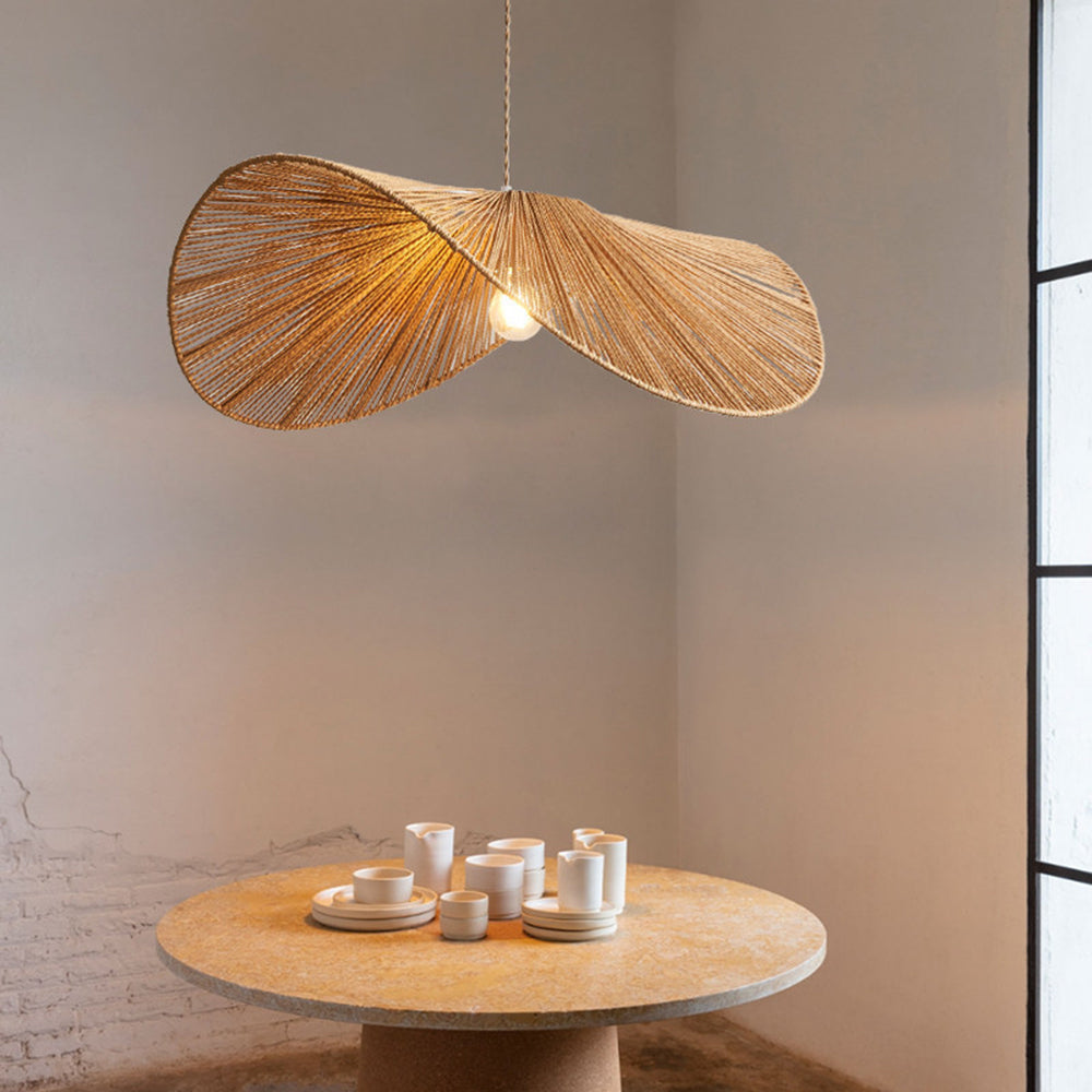 Ritta Lampada a Sospensione Beige/Marrone Gemelli Rutistica