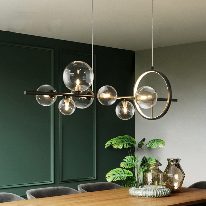 Valentina Moderno Metallo/Vetro Lux Lampadario Oro/Nero Soggiorno/Sala da Pranzo