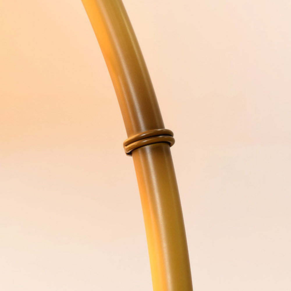 Muto Vintage LED Lampada da Terra Metallo/Tessuto/Bamboo Bianco