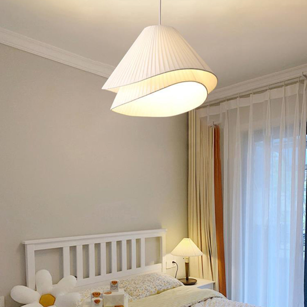 Ritta Minimalista LED Doppio Strato Lampade a Sospensione Tessuto LED Bianco Soggiorno/Camera da Letto