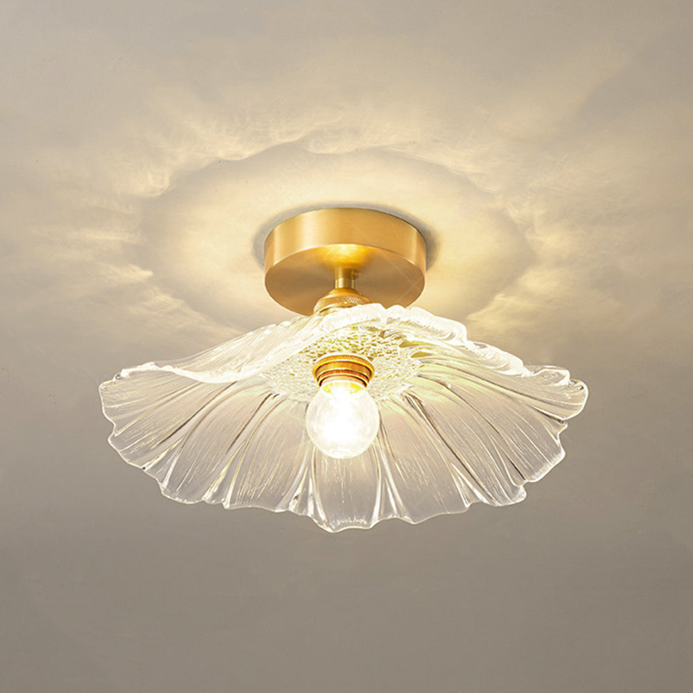Arisha Design Art Deco Floreale Bellissimo LED Plafoniera Vetro Chiaro/Verde Soggiorno/Camera da Letto