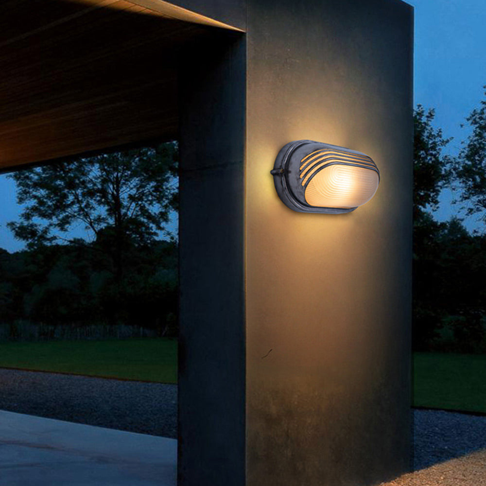 Ray Moderna PC/Vetro Applique Esterno Argento Cortile/Balcone