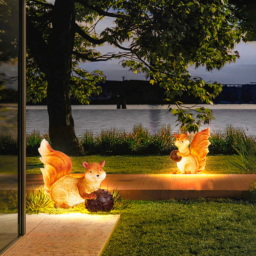 Ray Resina Marrone Scoiattolo Solare Lampade da Esterno Giardino