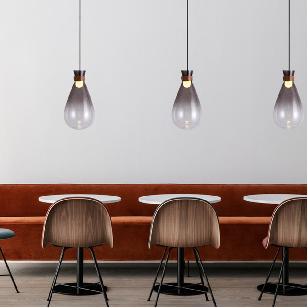Valentina Minimalista Gocce D'acqua LED Lampade a Sospensione Grigio Fumo/Bianco Vetro Soggiorno/Camera da Letto
