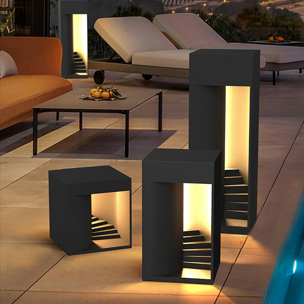 Ray Minimalista Impermeabile Cuboide Ricaricabile Solare Lampade da Tavolo