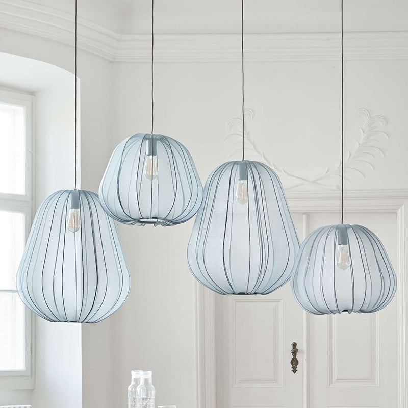Ritta Moderne Metallo Tessuto Lampade a Sospensione Beige Grigio Soggiorno