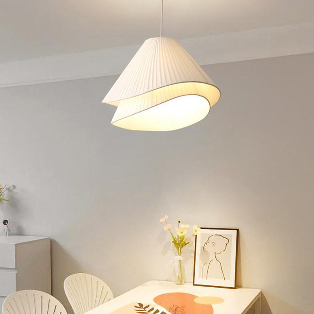 Ritta Minimalista LED Doppio Strato Lampade a Sospensione Tessuto LED Bianco Soggiorno/Camera da Letto