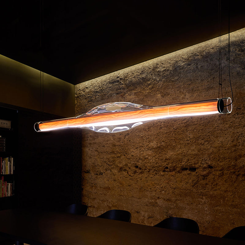 Arisha Design Linea Metallo Acrilico Lampade a Sospensione Marrone