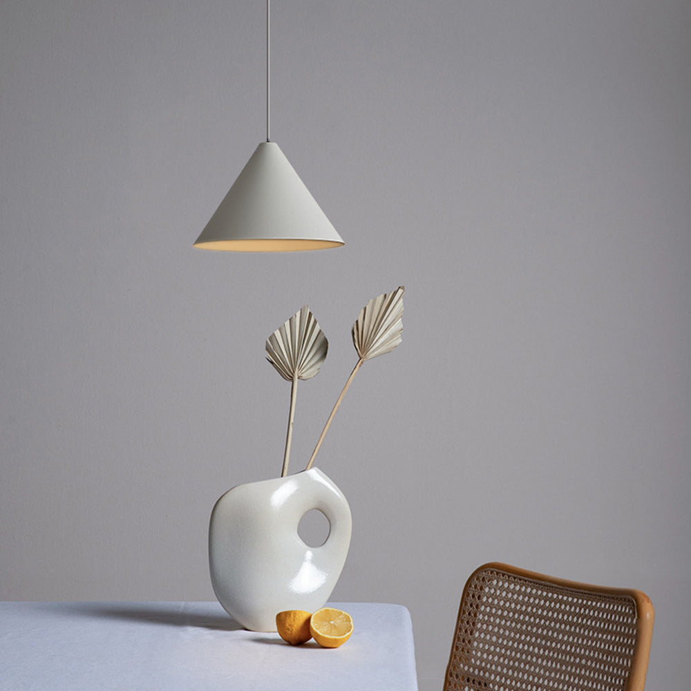 Arisha Lampada a Sospensione Metallo Grigio Cono Minimalista