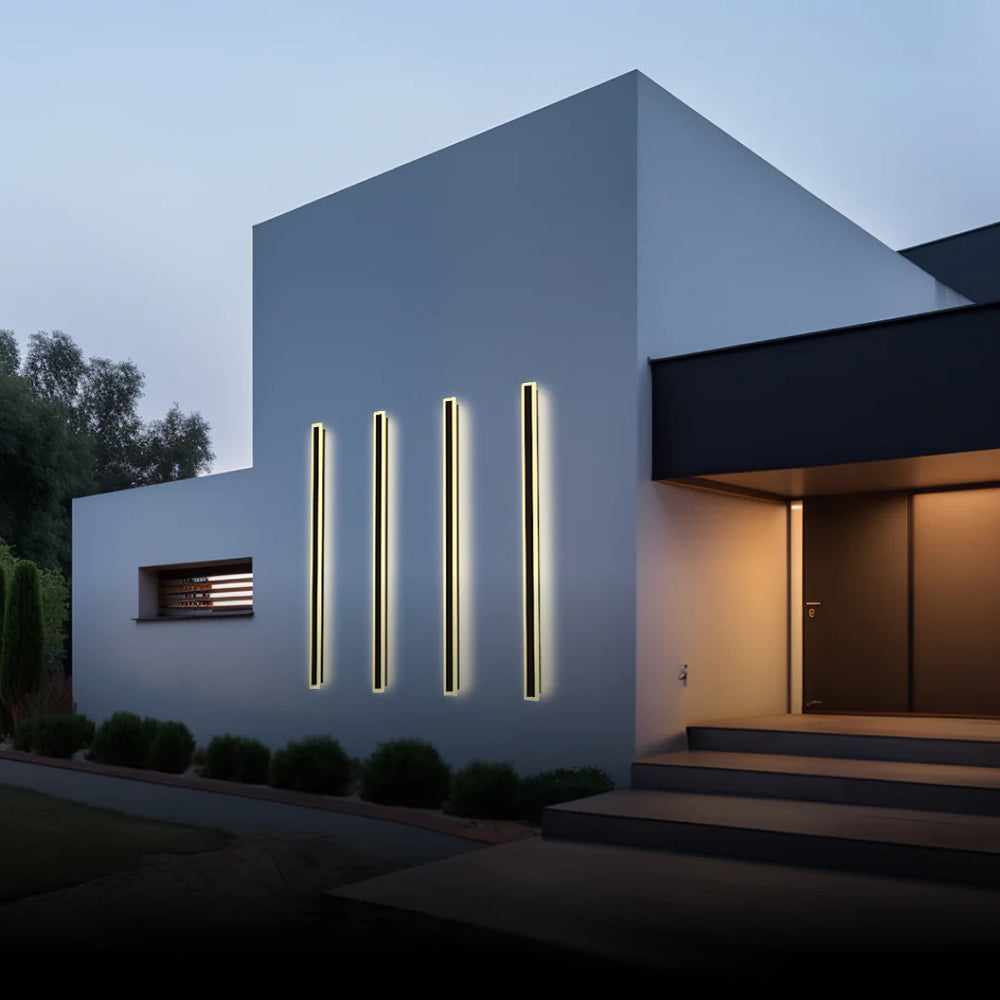 Ray LED Applique da Esterni Metallo Nero Lineare Impermeabile Corridoio/Giardino