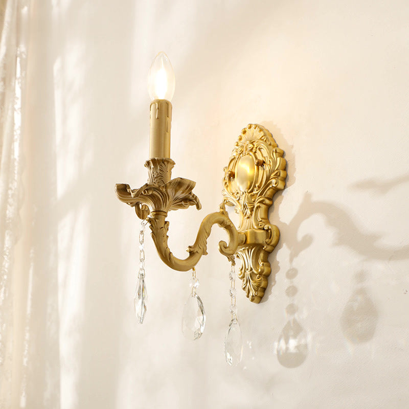 Silva Lampada da Parete LED Vintage di Lusso in Metallo e Cristallo