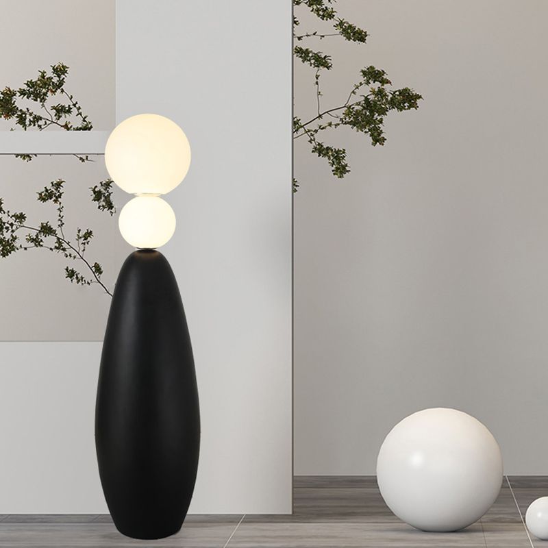 Valentina Moderne LED Lampade da Terra Nero/Bianco Resina/Vetro