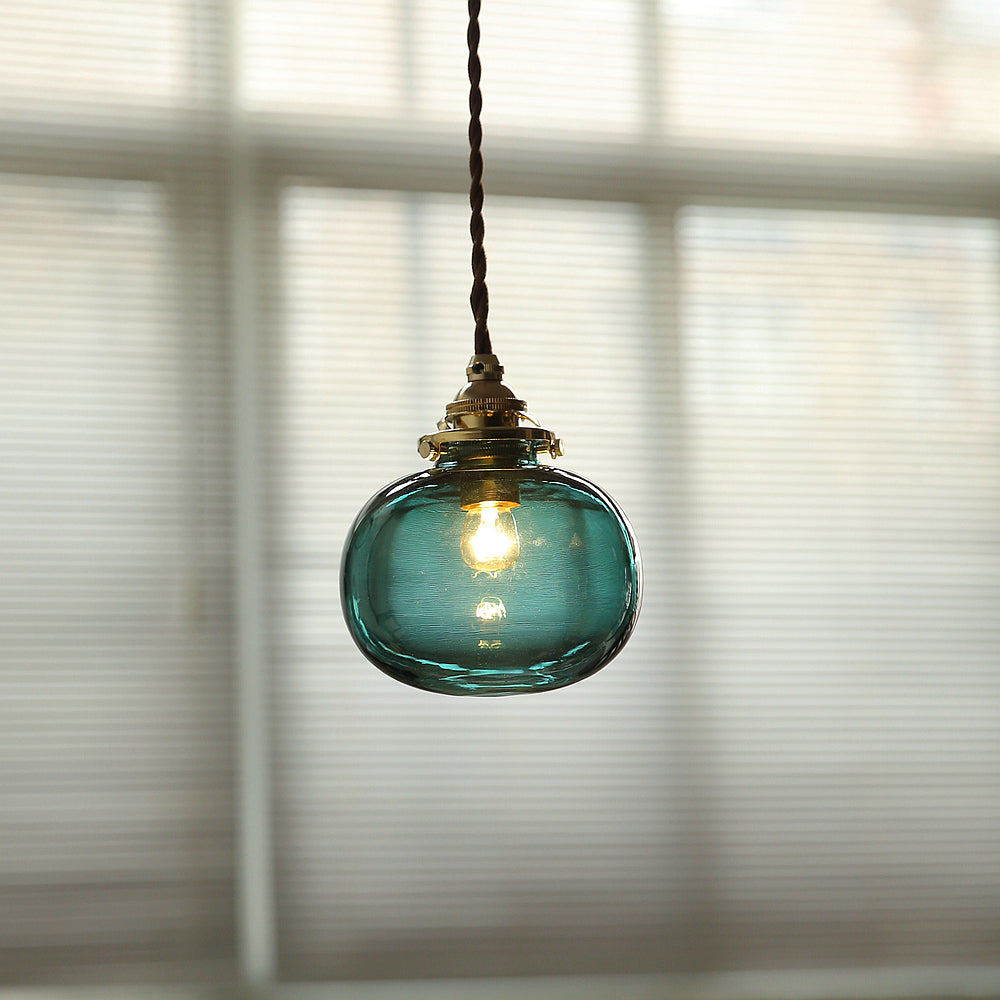 Valentina Retro Oval Vetro Metallo Lampade a Sospensione