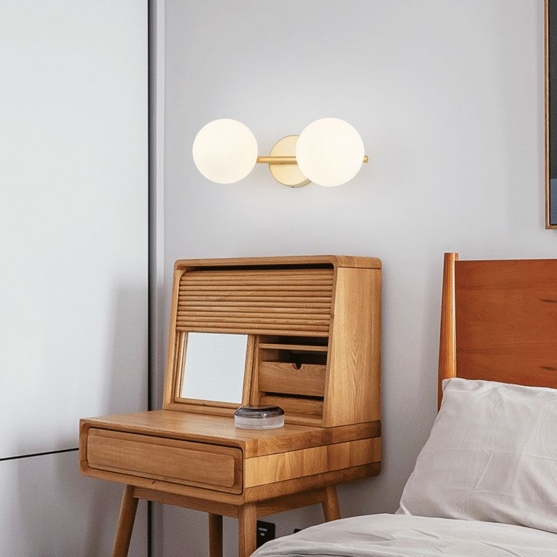 Valentina Moderno LED Applique Cupola Metallo Oro Vetro Bagno/Vanità