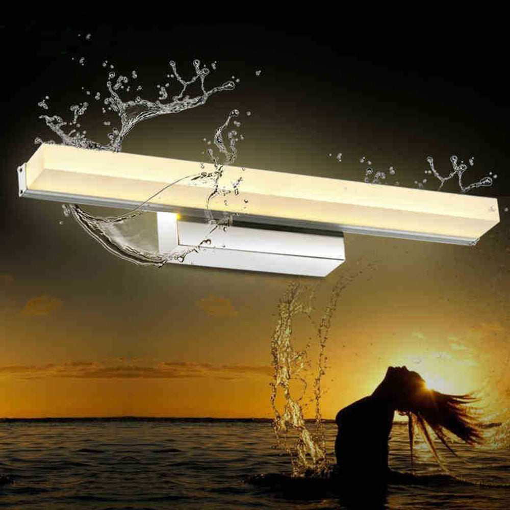 Arisha Moderno Classico LED Applique Metallo Acrilico Argento Specchio Bagno