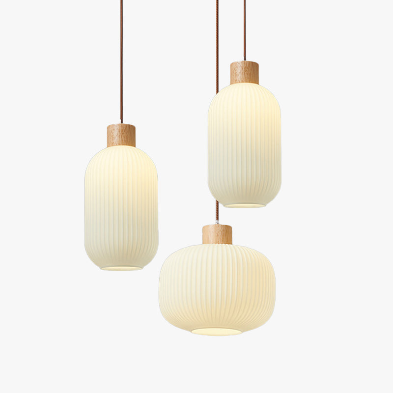 Muto Moderno Legno/Vetro Lampade a Sospensione Bianco Soggiorno Camera da Letto